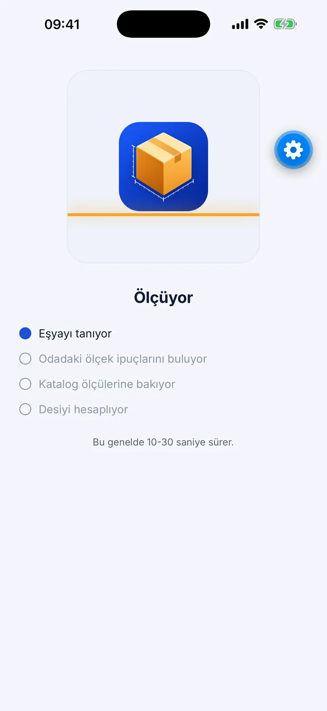Ölçüm sürüyor ekranı
